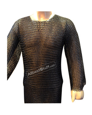 Steel Chain Mail Shirt Butted Rings for Chest 44 Long Full Sleeve